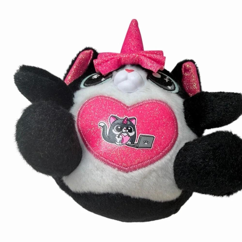 Rainbocorns Kittycorn Bow Surprise Series 2 Zuru Plush Pink Black Cat Kitty RARE